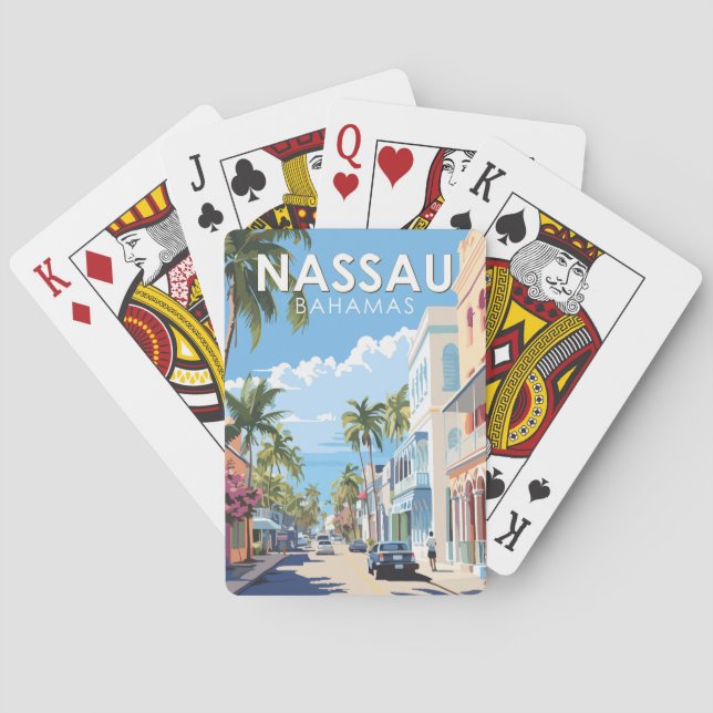 Nassau Bahamas Travel Art Vintage Casinokort (Baksidan)