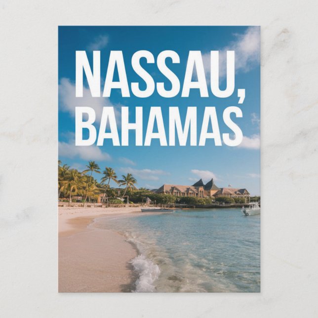 Nassau Bahamas Travel Art Vykort (Framsida)