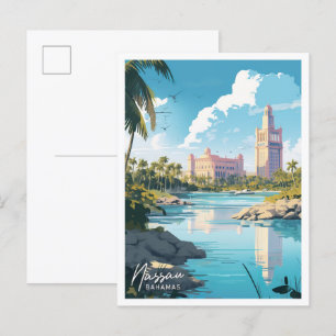 Nassau Bahamas Travel Ställe illustration Vykort