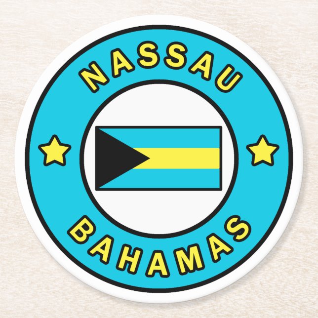 Nassau Bahamas Underlägg Papper Rund (Framsidan)