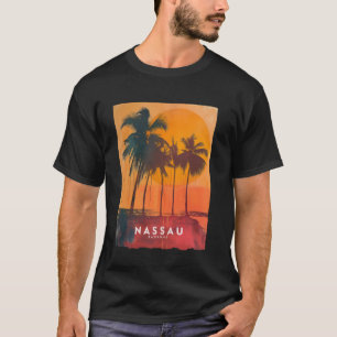 Nassau Bahamas Västindien-bikupning Handflatan Trä T Shirt
