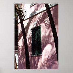 Nassau Bibliotek Pastel Rosa Poster Skriv ut