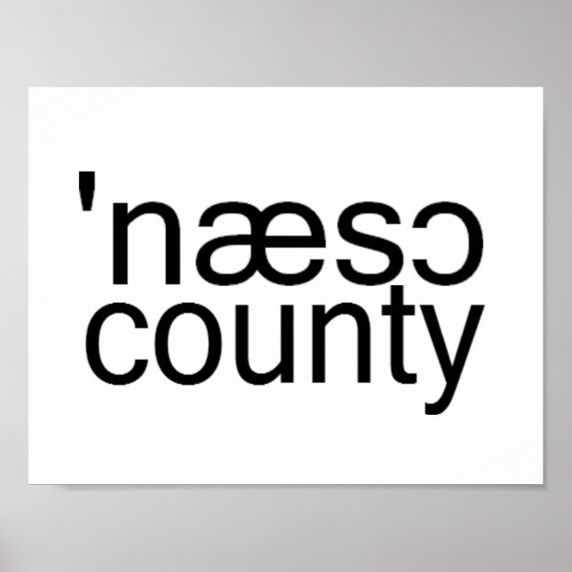 Nassau County Long Island Phonetic Stavelling Poster (Framsidan)