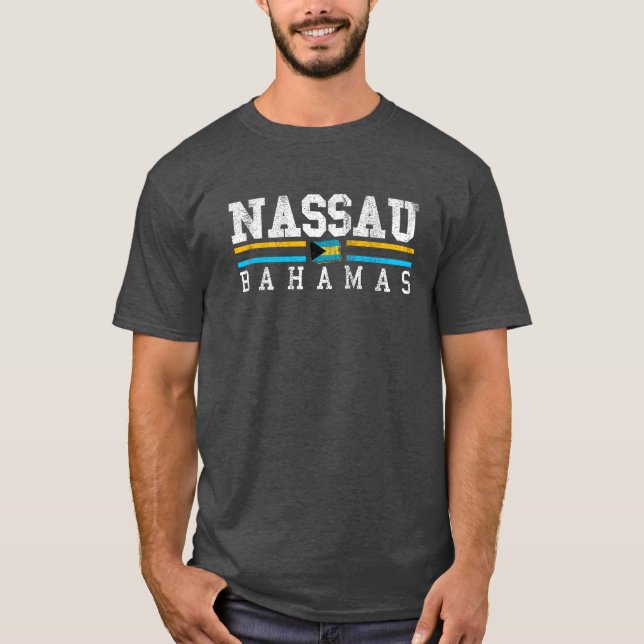 Nassau Flagga Bahamas Vacation Bahamas Cruise T Shirt (Framsida)