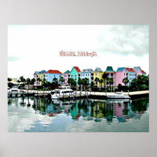 Nassau, foto av Bahamas Poster