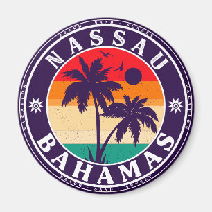 Nassau Handflatan Träd Bahamas Vintage Souvenirs 8 Magnet