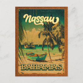 Nassau Handflatan Träd Bahamas Vintage Souvenirs 8 Vykort