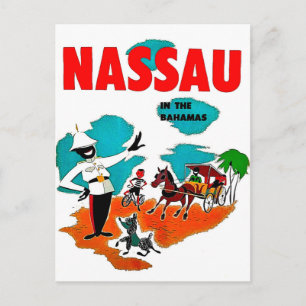 Nassau i Bahamas, vintage resor Vykort