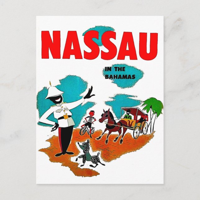 Nassau i Bahamas, vintage resor Vykort (Framsida)