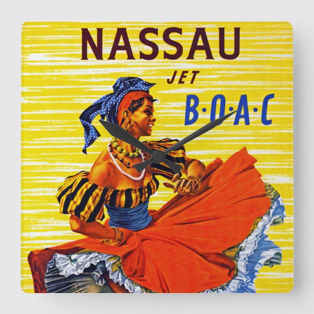 Nassau Jet Fyrkantig Klocka (Framsida)