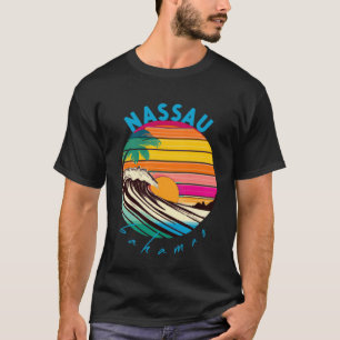 Nassau Retro 1980-talet Stil Bahamas Beach T Shirt