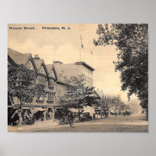 Nassau St, Princeton, New jersey, Vintage Poster