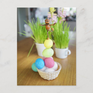 Nässelduvor med Påskägg Påsk vykort