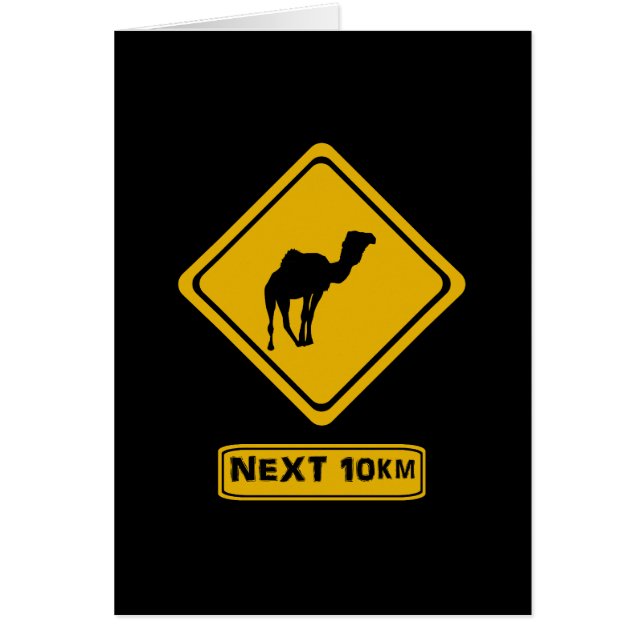 Nästa 10 km-kameler hälsningskort (Framsidan)