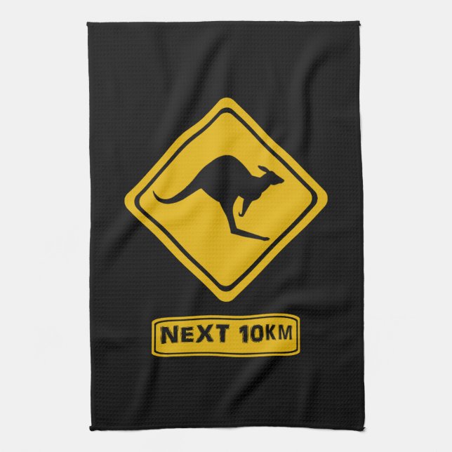 Nästa 10 km kangaroos kökshandduk (Vertikal)
