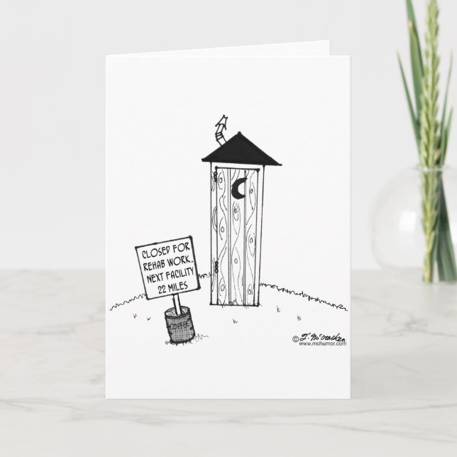 Nästa 22 Miles Outhouse-Tecknad Kort (Framsida)