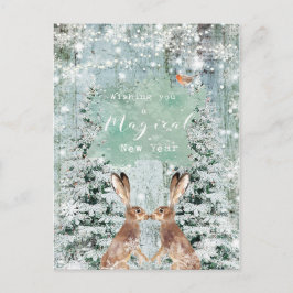 Nästa år helgdag-vykort för höstharar vykort