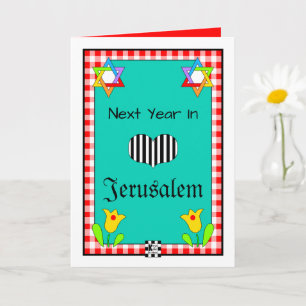 Nästa år i Jerusalems hälsningskort Kort