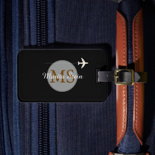 Nästa äventyr vid flygplan, resa Monogrammed Monog Bagagebricka