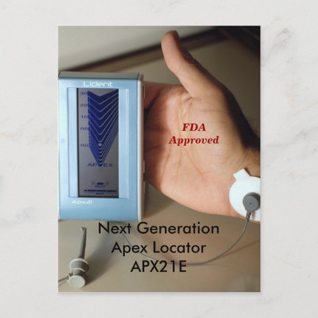 Nästa generationens Apex Locator  APX21E. Här. Nu. Vykort (Framsida)