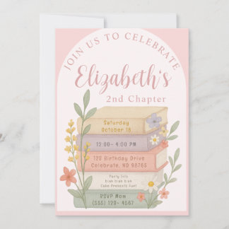 Nästa kapitel Bok Théme Birthday Inbjudan