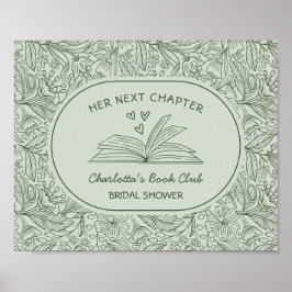 Nästa kapitel bokklubb grön bröllopsdusch poster