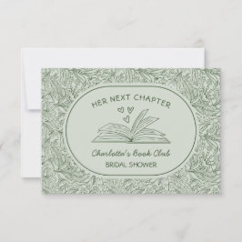 Nästa kapitel bokklubb Sälggrön bröllopsdusch Kort