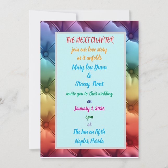 nästa kapitel gå med i vår kärlekshistoria inbjudningar (Framsida)