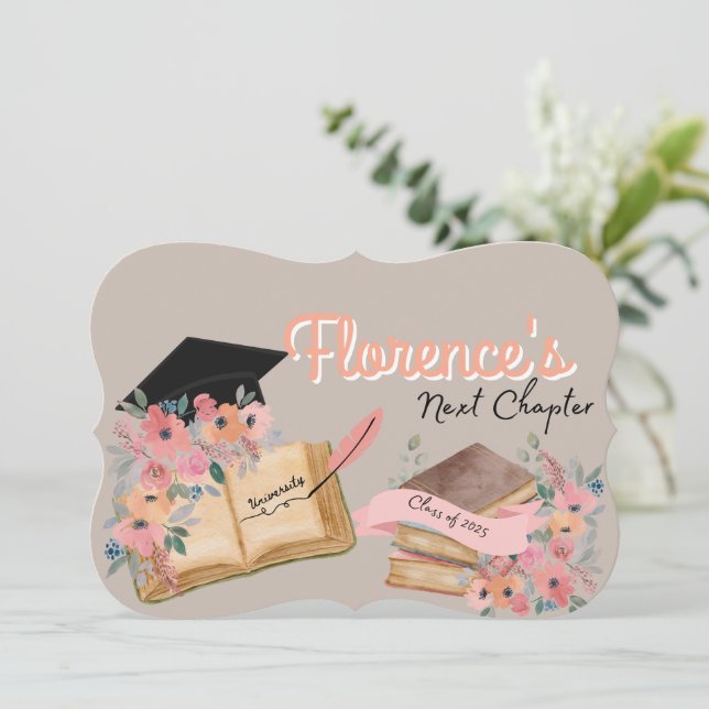 Nästa kapitel-Studentkort Inbjudningar (Stående Fram)