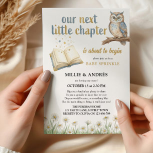 Nästa lilla kapitel Storybook Ugglan Baby Sprinkle Inbjudningar