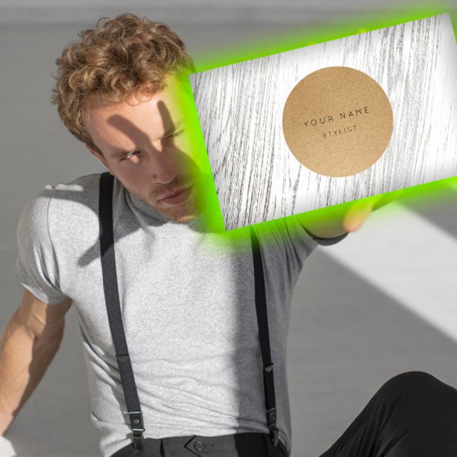 Nästa Möte cirkel Kraft Silver White Wood Tidsbeställning Kort (Next Appointment Circle Kraft Silver White Wood)