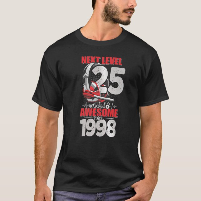 Nästa nivå olåst 25-årig pojke 1998-huvudgrupp G T Shirt (Framsida)