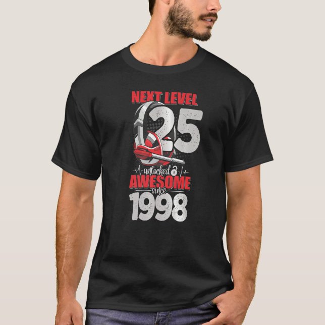 Nästa nivå olåst 25-årig pojke 1998-huvudgrupp G T Shirt (Framsida)