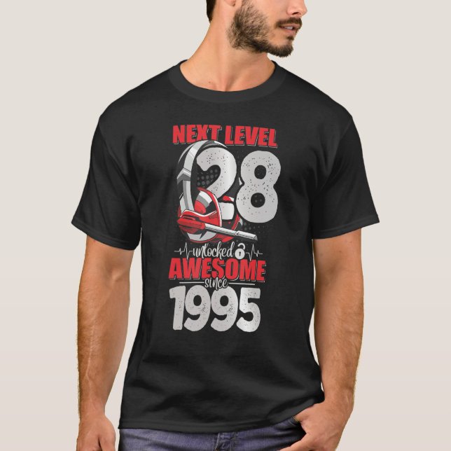 Nästa nivå olåst 28-årig pojke 1995-huvudgrupp G T Shirt (Framsida)