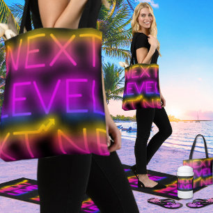 Nästa nivå Tahiti Sunset Large Neon Black Tygkasse