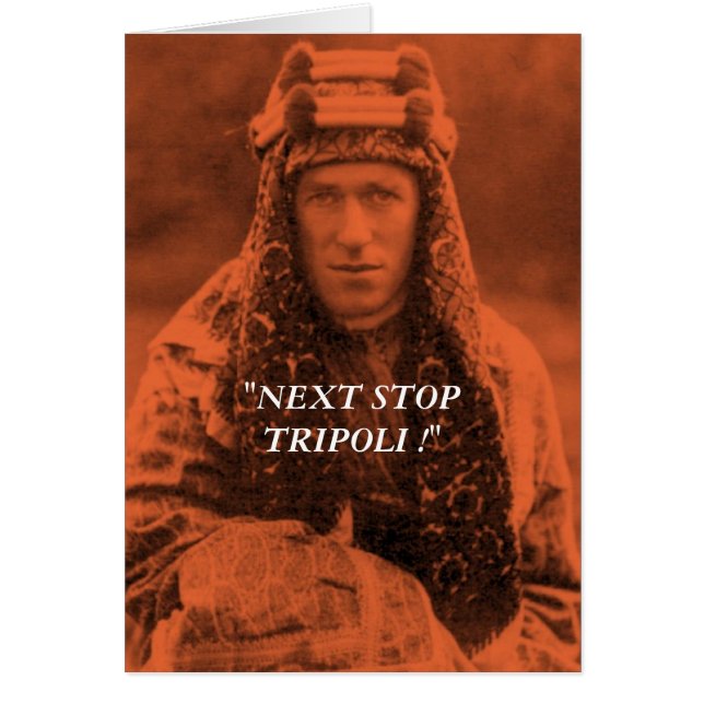 NÄSTA STOP TRIPOLI... HÄLSNINGSKORT (Framsidan)