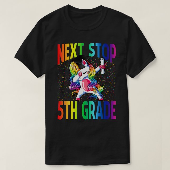 Nästa stopp för 5:e Klass-Studenten-enmajs T Shirt (Design framsida)