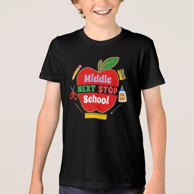 Nästa stopp i Mitten-skolan T Shirt (Framsida)