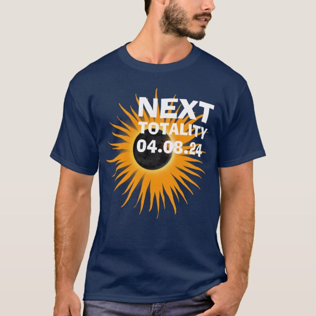 Nästa Totality 2024 sol- förmörkelse Tee Shirt (Framsida)