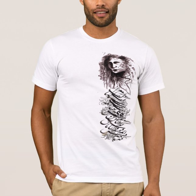 Nastaleeq ansikte 1200 t-shirt (Framsida)