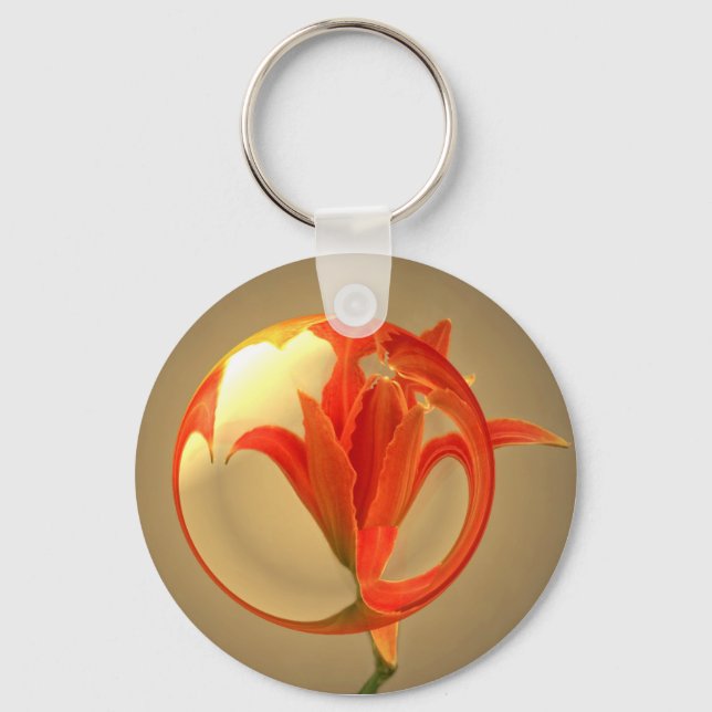 Nästan en blomma i glas nyckelring (Framsida)