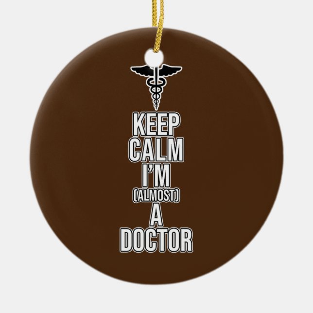 Nästan en Doktor Med School Medical Studenter Julgransprydnad Keramik (Framsidan)