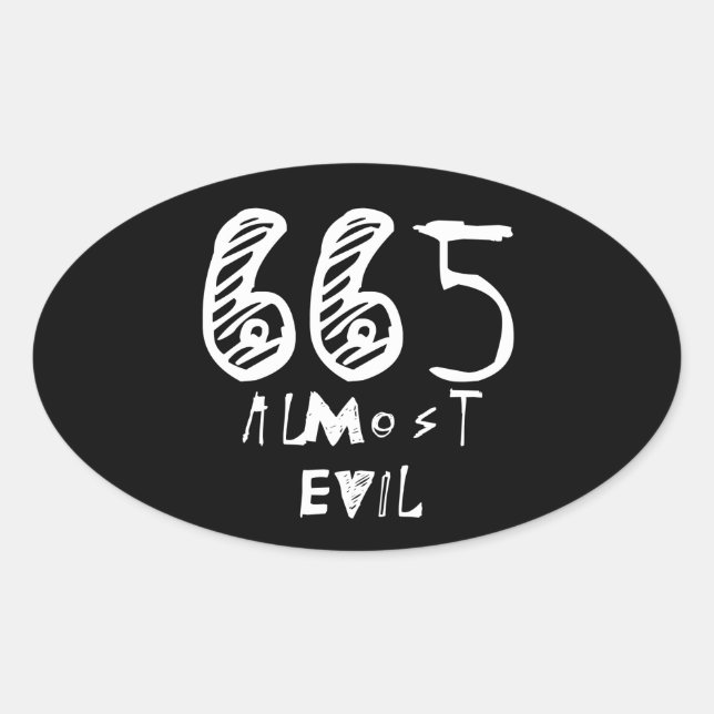 Nästan Evil Stickers Ovalt Klistermärke (Framsida)
