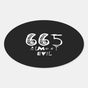 Nästan Evil Stickers Ovalt Klistermärke