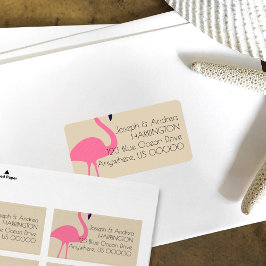 Nästan Flamingo-returadressetikett Adressetikett