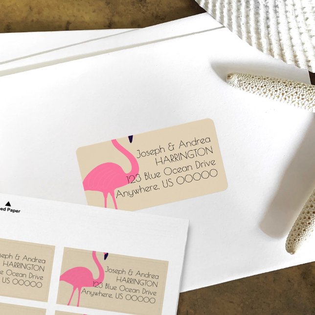 Nästan Flamingo-returadressetikett Adressetikett (Skapare uppladdad)