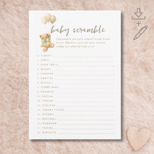 Nästan För Sent Baby Shower Lek Bebis Bokstavslek  Inbjudningar