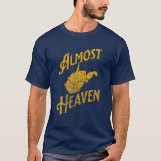 Nästan Heaven Home Väster Virginia Karta 304 WV Vi T Shirt