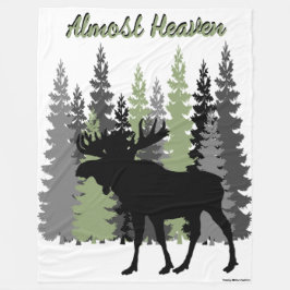 Nästan Heaven Rustic Moose Fleece Blanket