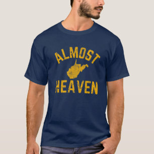 Nästan Heaven Väster Virginia Karta State WV Hom T Shirt